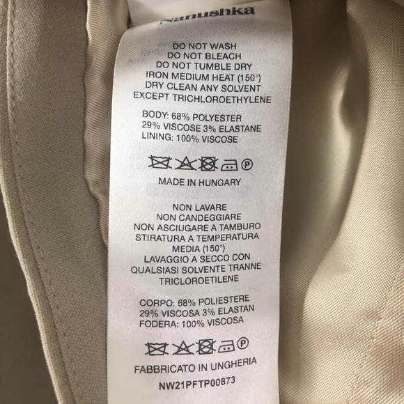 NWT Nanushka Harini Sculpted Sleeve Top‎ Stone Size XL - Picture 8 of 10